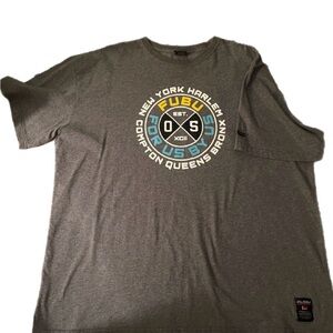 Vintage FUBU T-Shirt XL Gray The Collection 05 For Us By Us NYC Hip Hop Y2K
